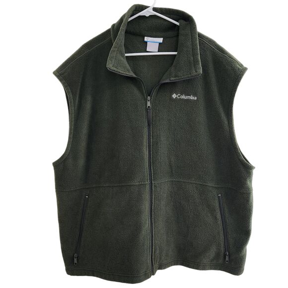 Columbia Other - Columbia Mens Army Green Fleece Full Zip Vest